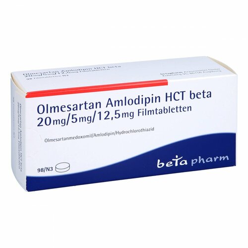 Olmesartan Amlodipin HCT beta 20mg/5mg/12.5mg FTA, 98 Stk., betapharm Arzneimittel GmbH
