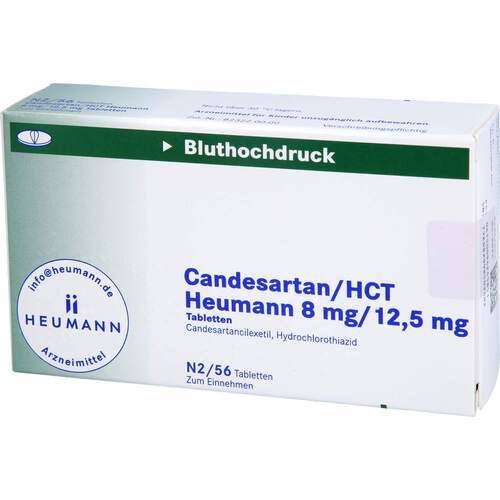 Candesartan/HCT Heumann 8 mg/12.5 mg Tabletten, 56 Stk., Heumann Pharma GmbH & Co. Generica KG