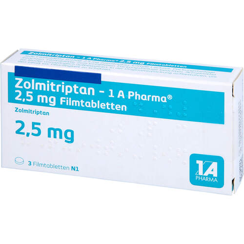 Zolmitriptan - 1 A Pharma 2.5 mg Filmtabletten, 3 Stk., 1 A Pharma GmbH