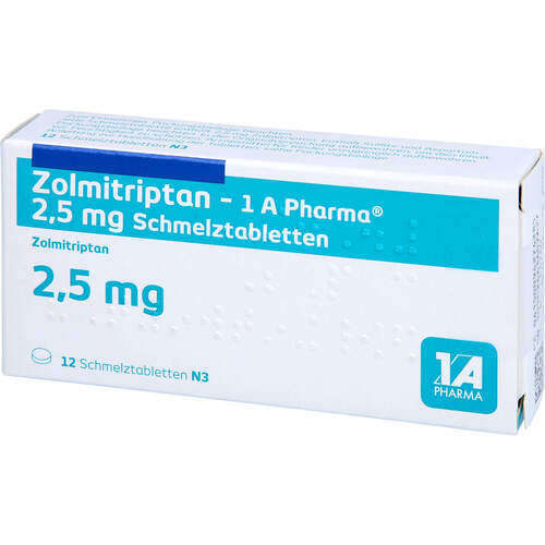 Zolmitriptan - 1 A Pharma 2.5 mg Schmelztabletten, 12 ST, 1 A Pharma GmbH