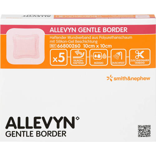 ALLEVYN Gentle Border 10cmx10cm klebend Schaumverb, 5 Stk., Actipart GmbH