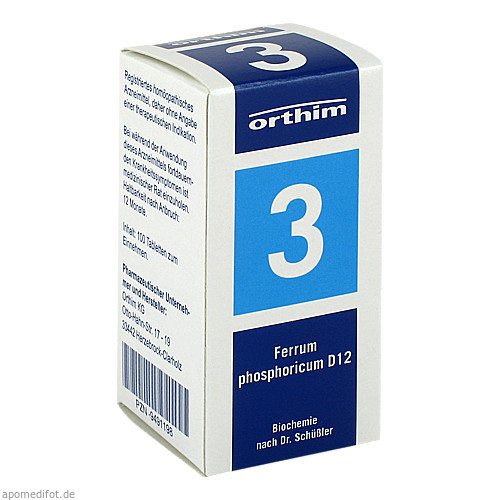 BIOCHEMIE Orthim 3 Ferrum phosphoricum D 12 Tabl., 100 St, Orthim GmbH & Co. KG