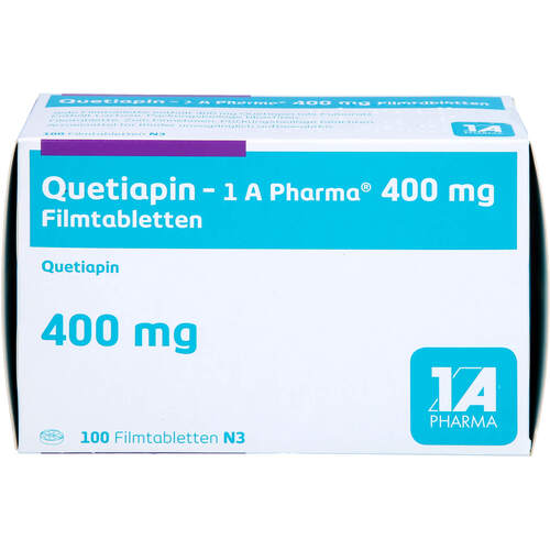 Quetiapin-1A Pharma 400mg Filmtabletten, 100 ST, 1 A Pharma GmbH