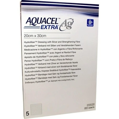AQUACEL Ag Extra 20x30 cm Kompressen, 5 Stk., ConvaTec (Germany) GmbH