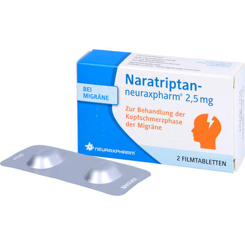 NARATRIPTAN-neuraxpharm 2,5 mg Filmtabletten, 2 Stk., neuraxpharm Arzneimittel GmbH
