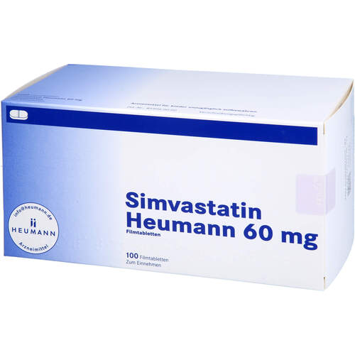 Simvastatin Heumann 60mg Filmtabletten, 100 Stk., Heumann Pharma GmbH & Co. Generica KG