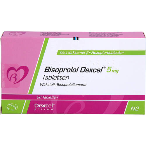 Bisoprolol Dexcel 5mg Tabletten, 50 Stk., Dexcel Pharma GmbH