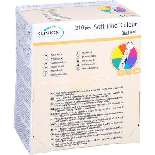 Klinion Soft fine 30G Lanzetten bunt, 210 Stk., Actipart GmbH