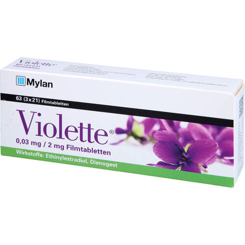 Violette 0.03mg/2mg Filmtablette, 63 Stk., Exeltis Germany GmbH