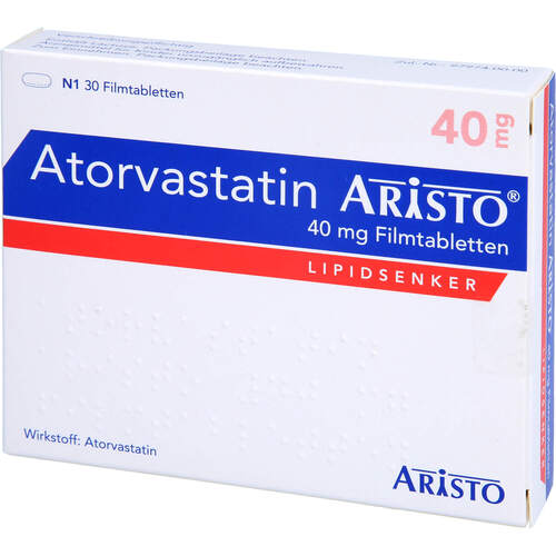 Atorvastatin Aristo 40mg Filmtabletten, 30 Stk., Aristo Pharma GmbH