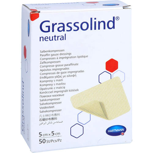 GRASSOLIND Salbenkompressen 5x5cm steril, 50 Stk., Aca Müller/Adag Pharma AG