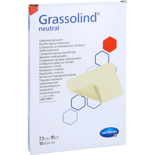 GRASSOLIND Salbenkompressen 7.5x10cm steril, 10 Stk., Aca Müller/Adag Pharma AG