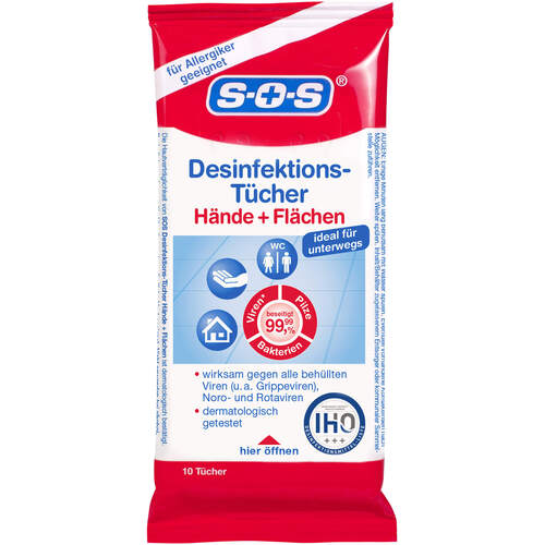 SOS DESINFEKTIONS-Tücher, 10 Stk., DISTRICON GmbH