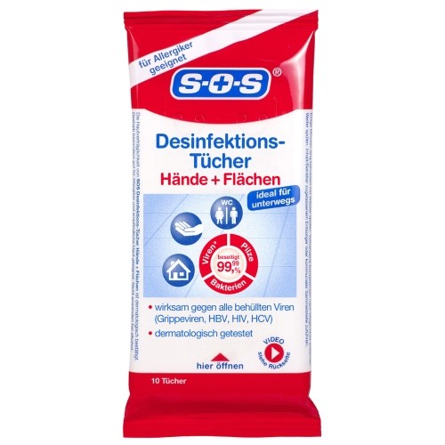 SOS DESINFEKTIONS-Tücher, 10 Stk., DISTRICON GmbH
