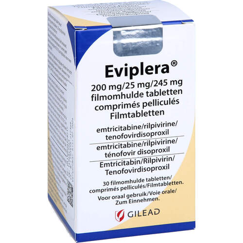 EVIPLERA 200 mg/25 mg/245 mg Filmtabletten, 30 Stk., Haemato Pharm GmbH