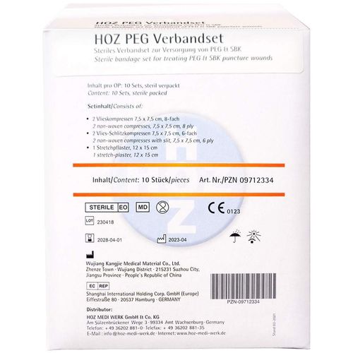 HOZ PEG Verbandset, 10 Stk., HOZ MEDI WERK Produktions- u.Vertriebs GmbH & Co. KG