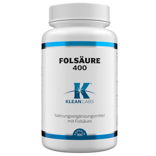 Fols&auml;ure 400 mcg KLEAN LABS, 100 Stk., Supplementa GmbH