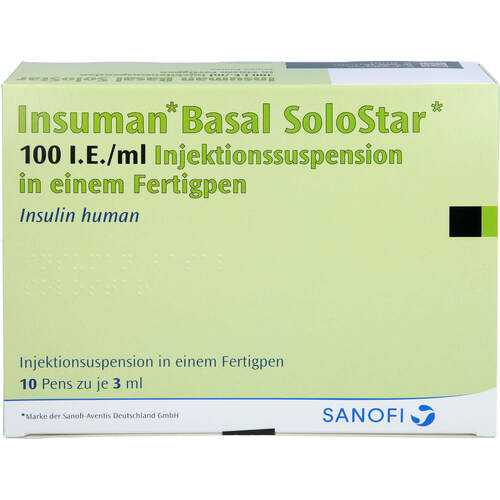 Insuman Basal 100 I.E./ml SoloStar Fertigpen, 10x3 ml, Emra-Med Arzneimittel GmbH