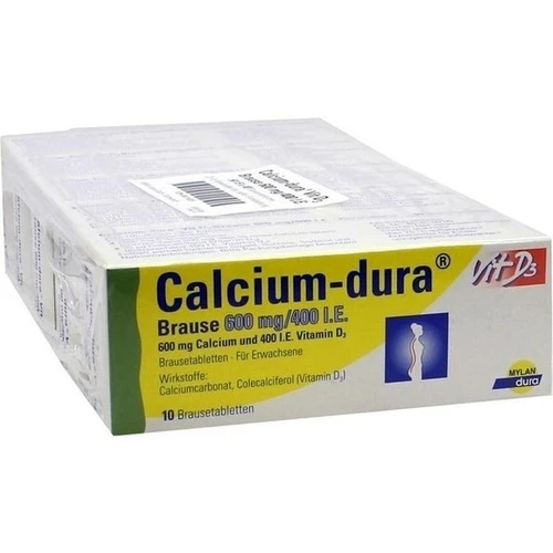 Calcium-dura Vit D3 Brause 600mg/400I.E., 50 ST, Viatris Healthcare GmbH