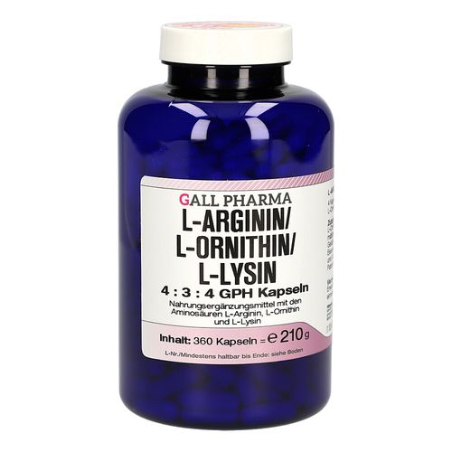 L-Arginin/L-Ornithin/L-Lysin 4:3:4 GPH Kapseln, 360 Stk., Hecht-Pharma GmbH