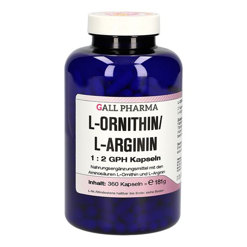 L-Ornithin/L-Arginin 1:2 GPH Kapseln, 360 Stk., Hecht-Pharma GmbH