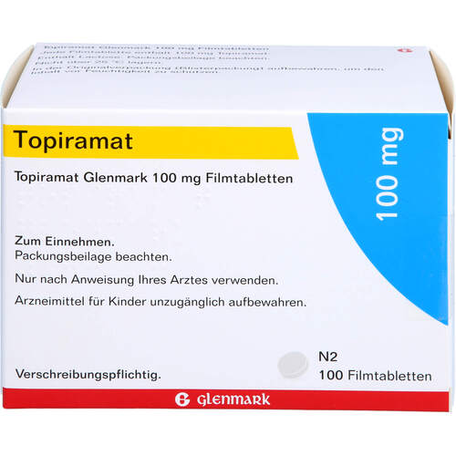 Topiramat Glenmark 100mg Filmtabletten, 100 Stk., Glenmark Arzneimittel GmbH