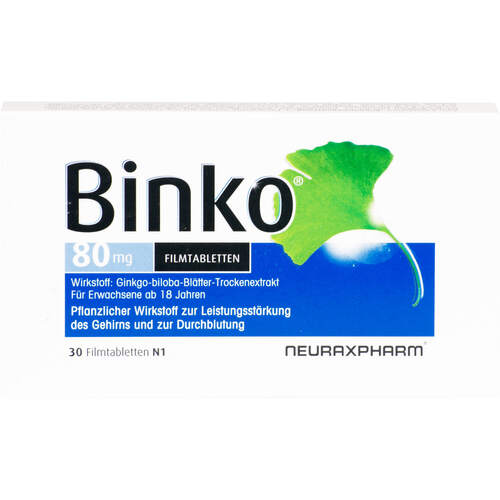 BINKO 80 mg Filmtabletten, 30 Stk., Klinge Pharma GmbH