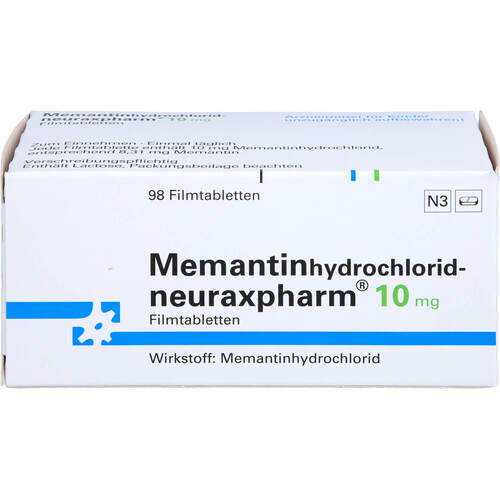 MEMANTINHYDROCHLORID-neuraxpharm 10 mg Filmtabl., 98 Stk., neuraxpharm Arzneimittel GmbH