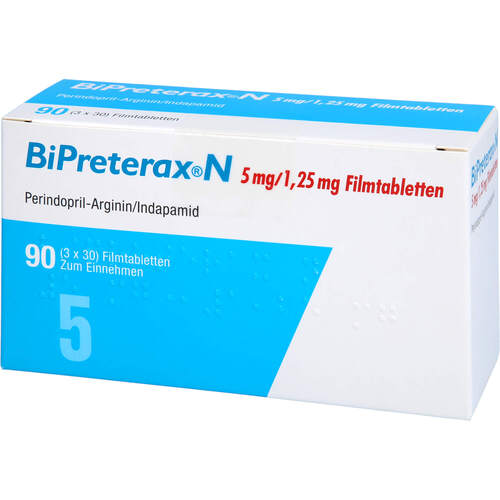 BIPRETERAX N 5 mg/1.25 mg Filmtabletten, 90 st, Axicorp Pharma GmbH