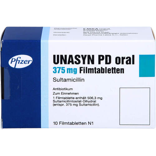 Unasyn PD oral Filmtabletten, 10 Stk., Emra-Med Arzneimittel GmbH
