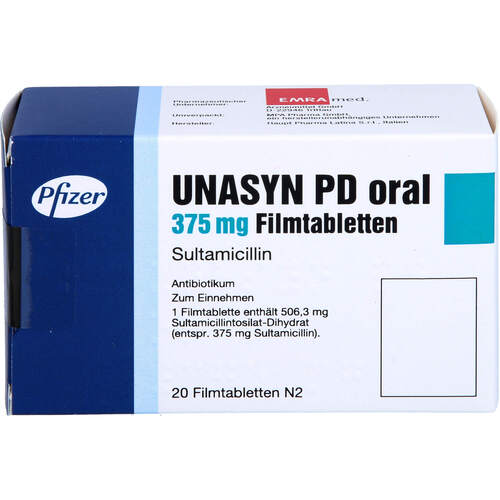 Unasyn PD oral Filmtabletten, 20 Stk., Emra-Med Arzneimittel GmbH