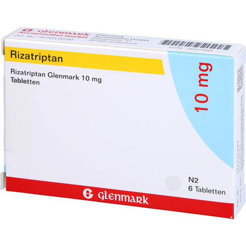 Rizatriptan Glenmark 10 mg Tabletten, 6 Stk., Glenmark Arzneimittel GmbH