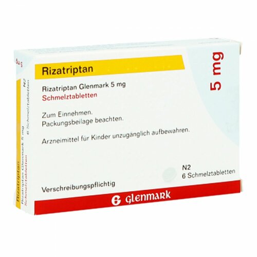 Rizatriptan Glenmark 5 mg Schmelztabletten, 6 Stk., Glenmark Arzneimittel GmbH