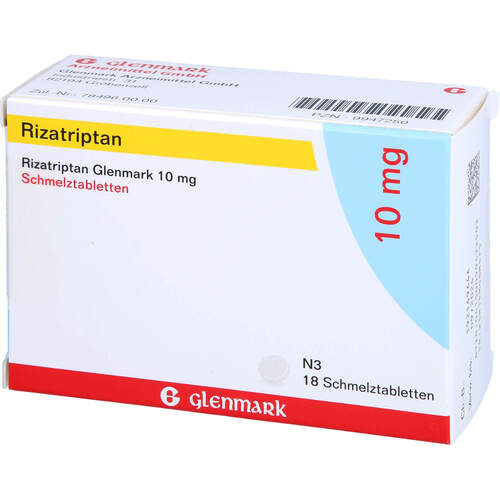 Rizatriptan Glenmark 10 mg Schmelztabletten, 18 Stk., Glenmark Arzneimittel GmbH