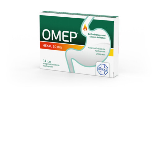 OMEP HEXAL 20mg magensaftresistente Hartkapseln, 14 Stk., HEXAL AG