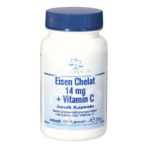 Eisen Chelat 14mg + Vitamin C Junek Kapseln, 60 Stk., Bios Medical Services