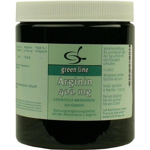 ARGININ 400 mg Kapseln, 360 Stk., 11 A Nutritheke GmbH