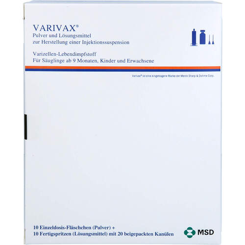 Varivax Fertigspritze ohne Kanüle, 10X0.5 ML, Emra-Med Arzneimittel GmbH