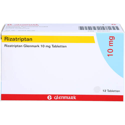 Rizatriptan Glenmark 10mg Tabletten, 12 Stk., Glenmark Arzneimittel GmbH