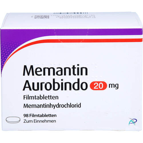 Memantin Aurobindo 20mg Filmtabletten, 98 Stk., PUREN Pharma GmbH & Co. KG