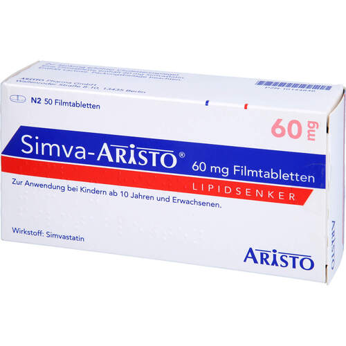 Simva Aristo 60mg Filmtabletten, 50 ST, Aristo Pharma GmbH