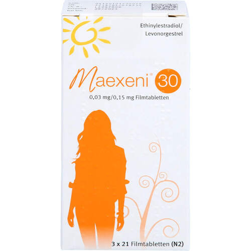 Maexeni 30 0.03 mg/0.15 mg Filmtabletten, 3x21 Stk., Hormosan Pharma GmbH