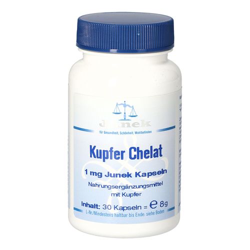 Kupfer Chelat 1mg Junek Kapseln, 30 Stk., Bios Medical Services