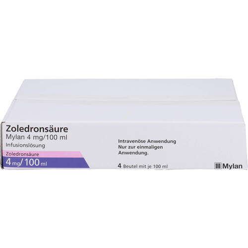 Zoledronsäure Mylan 4 mg/100 ml Infusionslösung, 4 ST, Viatris Healthcare GmbH