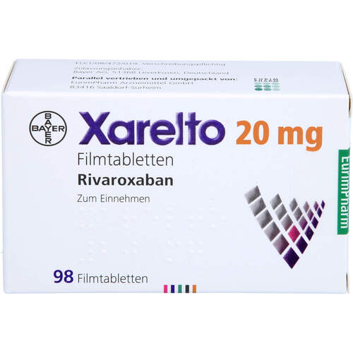 Xarelto 20mg Filmtabletten, 98 ST, Eurimpharm Arzneimittel GmbH