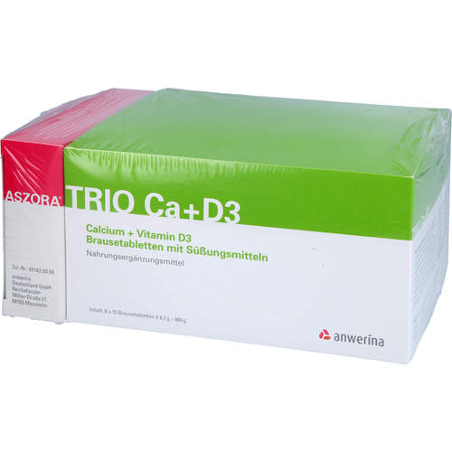ASZORA TRIO Ca+D3 4mg/5ml+500mg/1000IE 4IFK+120BTA, 4 Pck., Anwerina Deutschland GmbH