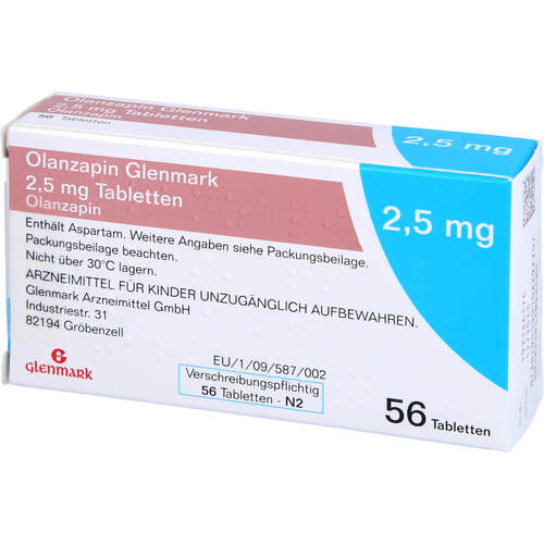 Olanzapin Glenmark 2.5mg Tabletten, 56 Stk., Glenmark Arzneimittel GmbH