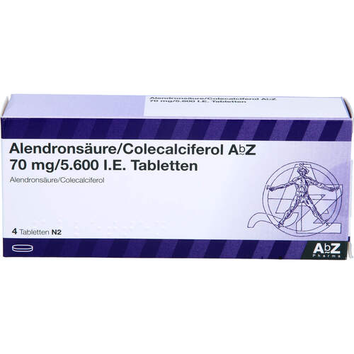 Alendrons&auml;ure/Colecalciferol AbZ 70 mg/5.600 I.E., 4 Stk., Abz Pharma GmbH