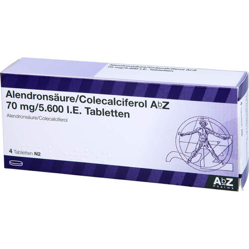 Alendrons&auml;ure/Colecalciferol AbZ 70 mg/5.600 I.E., 4 Stk., Abz Pharma GmbH