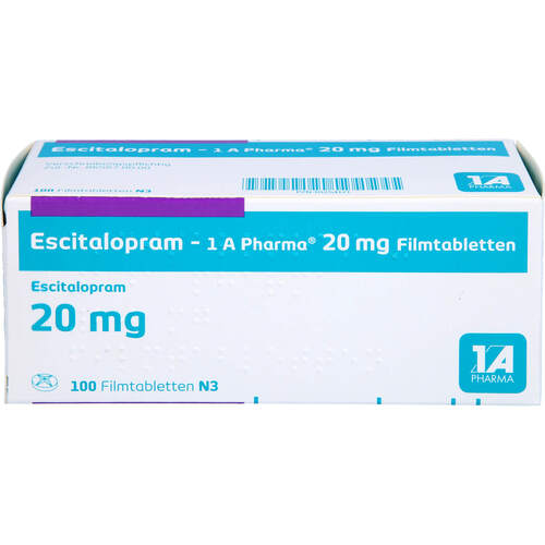 Escitalopram - 1 A Pharma 20 mg Filmtabletten, 100 ST, 1 A Pharma GmbH